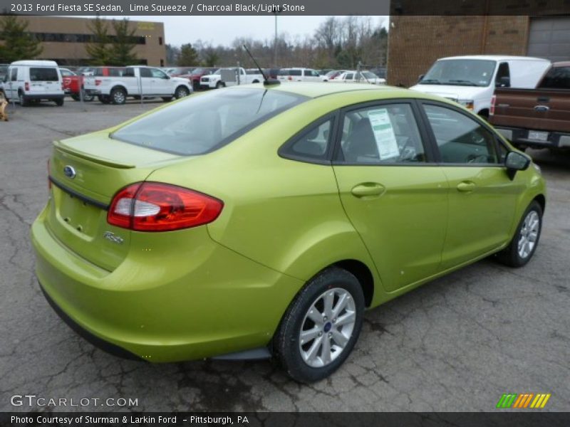 Lime Squeeze / Charcoal Black/Light Stone 2013 Ford Fiesta SE Sedan