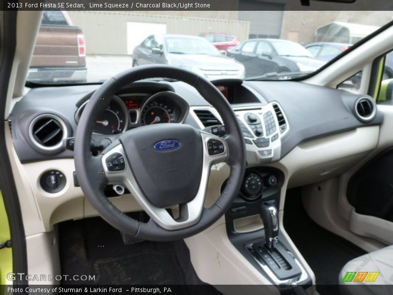 Lime Squeeze / Charcoal Black/Light Stone 2013 Ford Fiesta SE Sedan