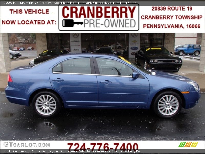 Sport Blue Metallic / Dark Charcoal/Medium Light Stone 2009 Mercury Milan V6 Premier