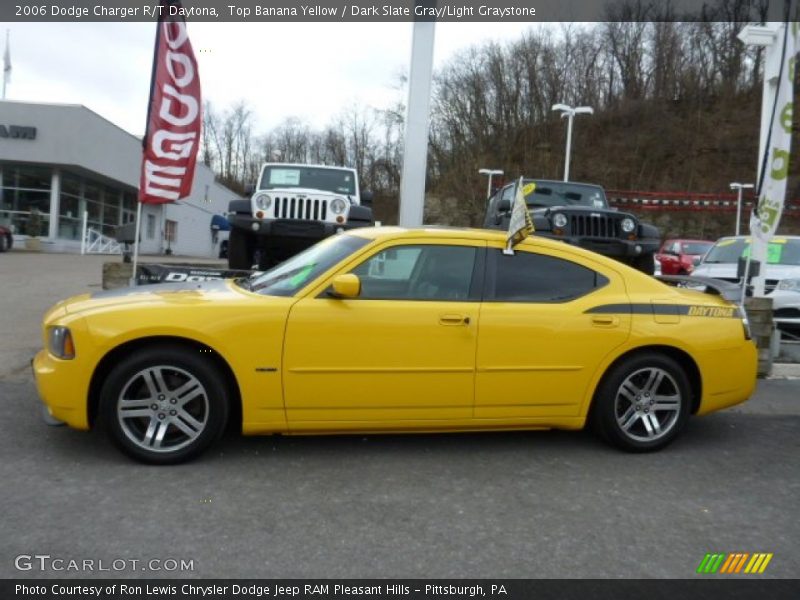 Top Banana Yellow / Dark Slate Gray/Light Graystone 2006 Dodge Charger R/T Daytona