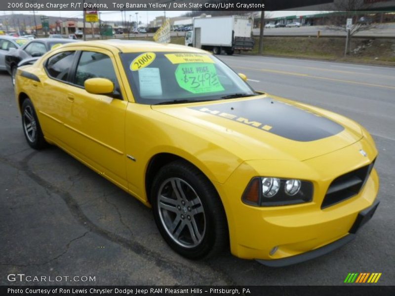 Top Banana Yellow / Dark Slate Gray/Light Graystone 2006 Dodge Charger R/T Daytona