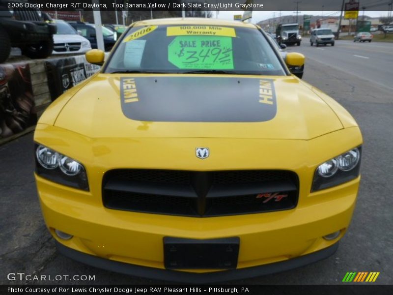 Top Banana Yellow / Dark Slate Gray/Light Graystone 2006 Dodge Charger R/T Daytona