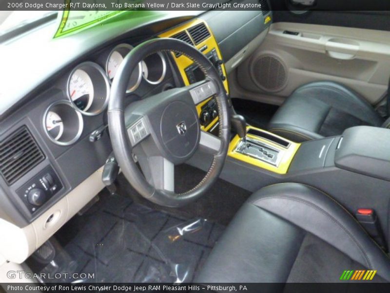 Top Banana Yellow / Dark Slate Gray/Light Graystone 2006 Dodge Charger R/T Daytona