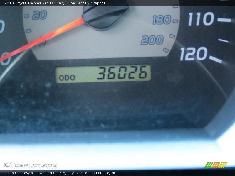 Super White / Graphite 2010 Toyota Tacoma Regular Cab