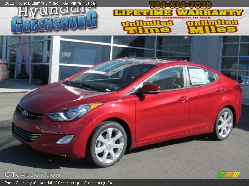 Red Allure / Beige 2013 Hyundai Elantra Limited