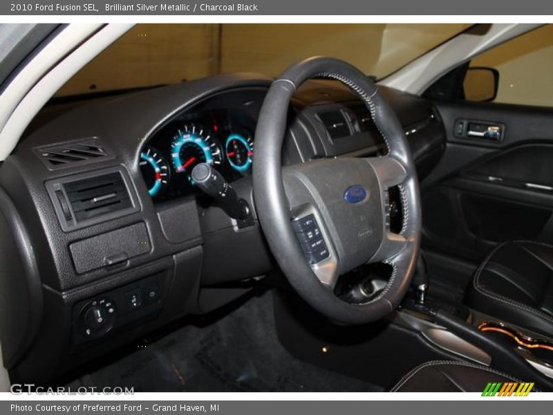 Brilliant Silver Metallic / Charcoal Black 2010 Ford Fusion SEL