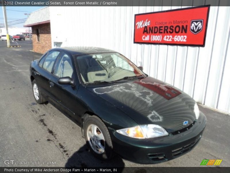 Forest Green Metallic / Graphite 2002 Chevrolet Cavalier LS Sedan