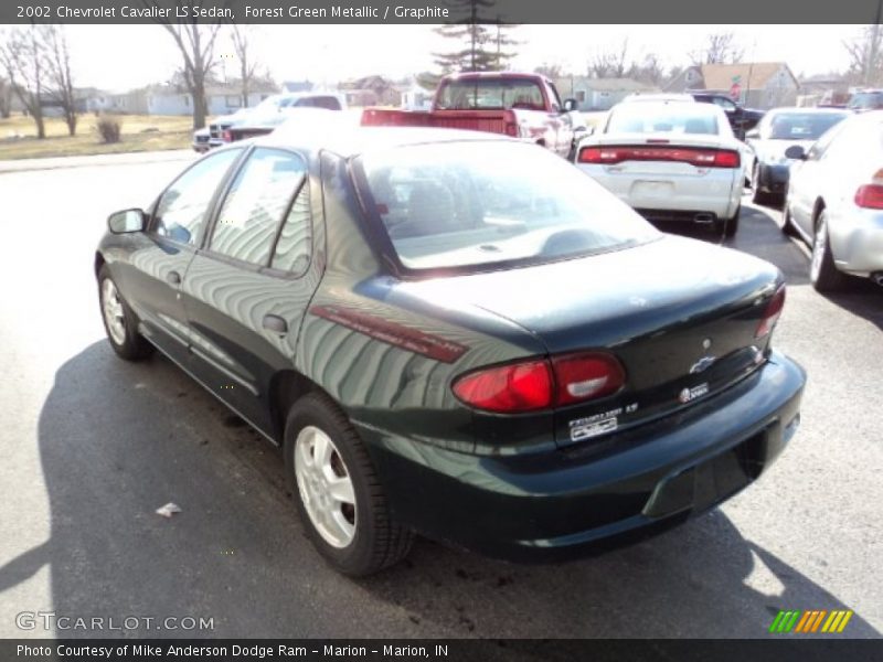 Forest Green Metallic / Graphite 2002 Chevrolet Cavalier LS Sedan