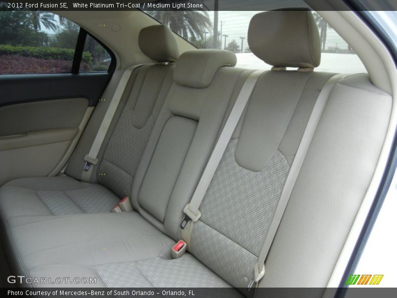 White Platinum Tri-Coat / Medium Light Stone 2012 Ford Fusion SE