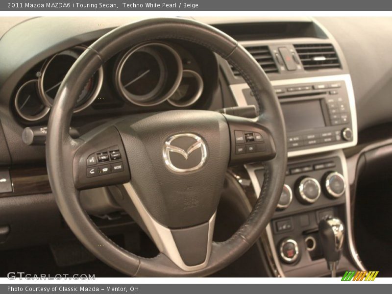Techno White Pearl / Beige 2011 Mazda MAZDA6 i Touring Sedan