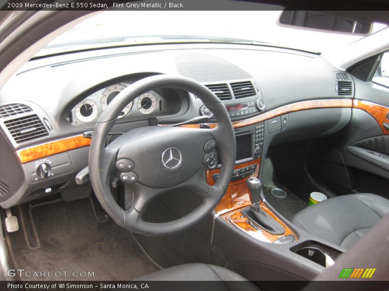 Flint Grey Metallic / Black 2009 Mercedes-Benz E 550 Sedan