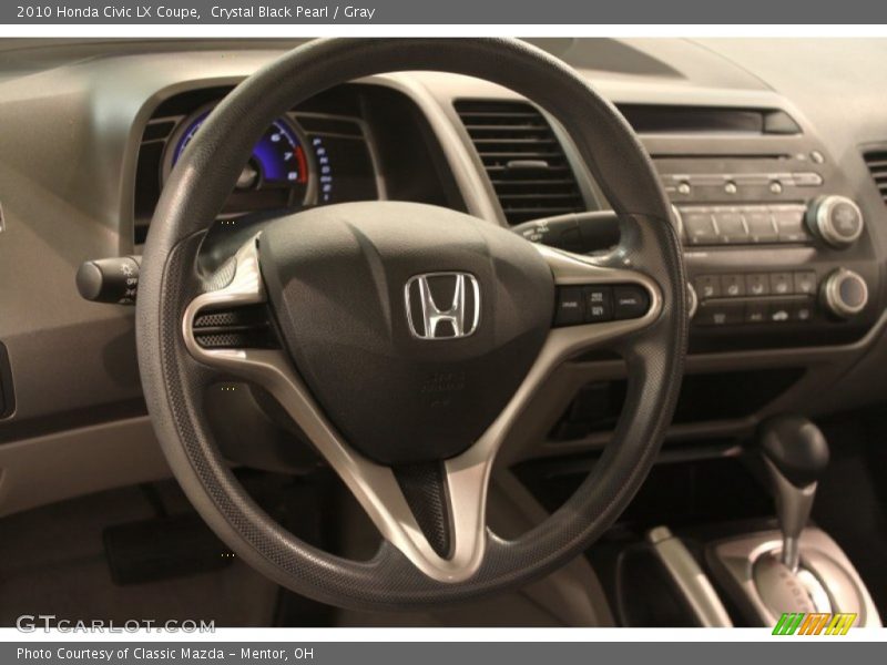 Crystal Black Pearl / Gray 2010 Honda Civic LX Coupe