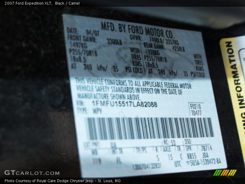 Black / Camel 2007 Ford Expedition XLT