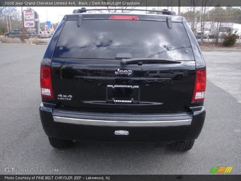 Black / Dark Khaki/Light Graystone 2008 Jeep Grand Cherokee Limited 4x4