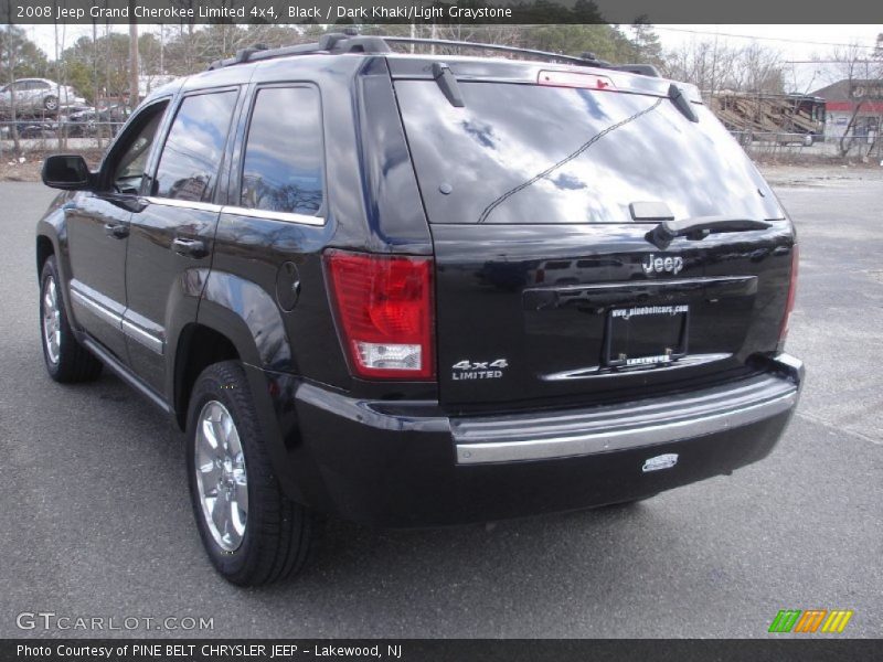 Black / Dark Khaki/Light Graystone 2008 Jeep Grand Cherokee Limited 4x4