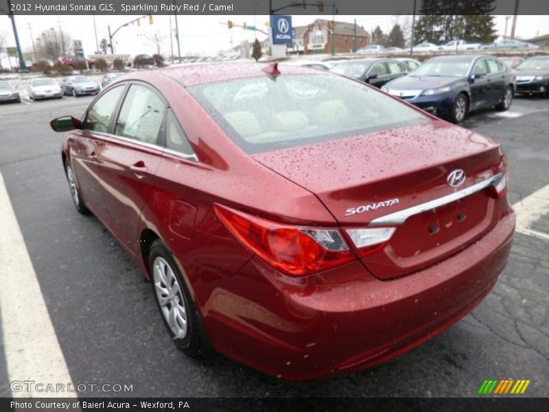 Sparkling Ruby Red / Camel 2012 Hyundai Sonata GLS