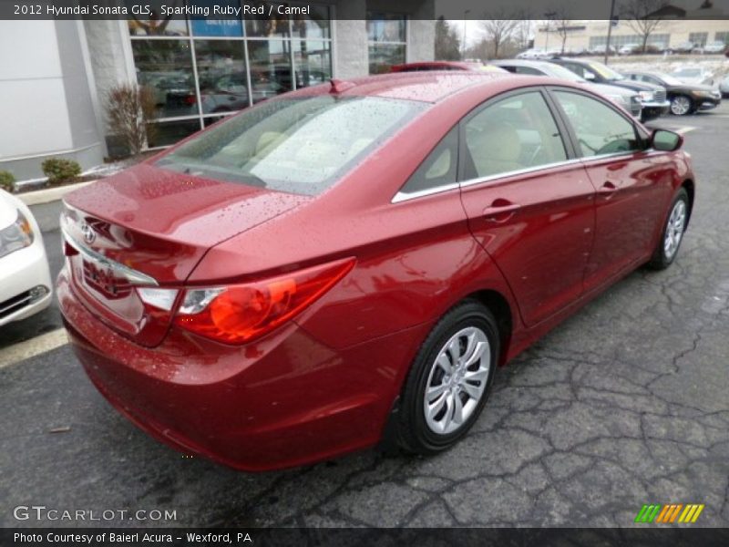 Sparkling Ruby Red / Camel 2012 Hyundai Sonata GLS