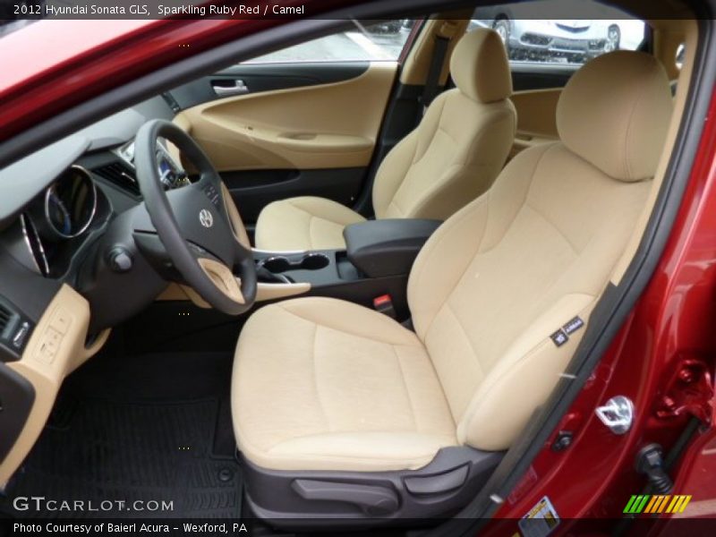 Sparkling Ruby Red / Camel 2012 Hyundai Sonata GLS