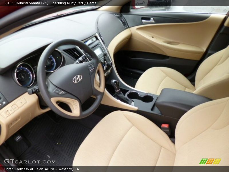 Sparkling Ruby Red / Camel 2012 Hyundai Sonata GLS