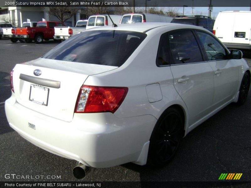 Satin White Pearl / Carbon Black 2008 Subaru Impreza WRX Sedan