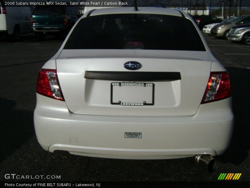 Satin White Pearl / Carbon Black 2008 Subaru Impreza WRX Sedan