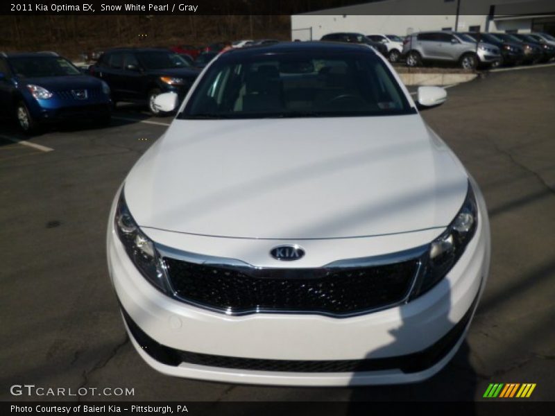 Snow White Pearl / Gray 2011 Kia Optima EX