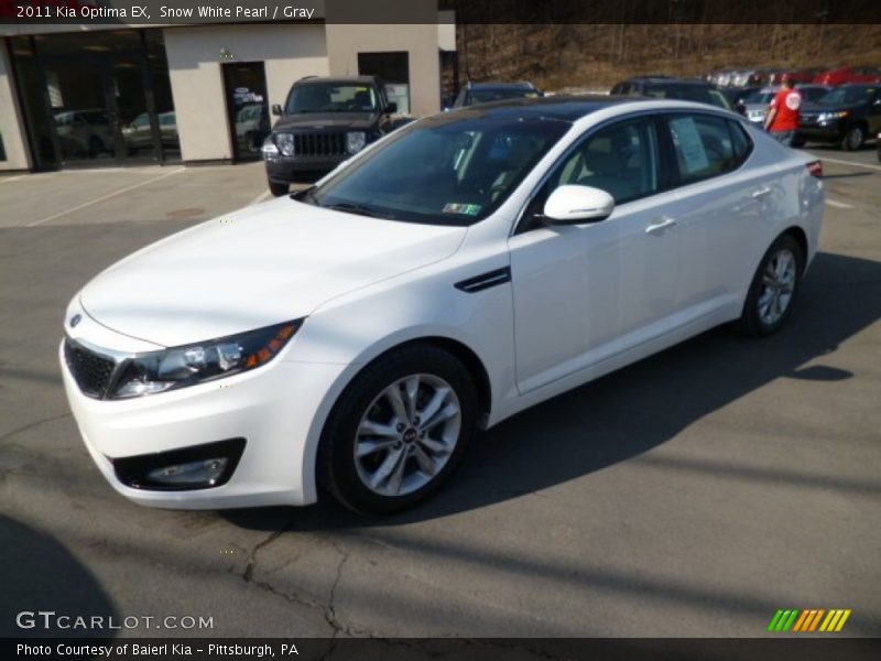 Snow White Pearl / Gray 2011 Kia Optima EX