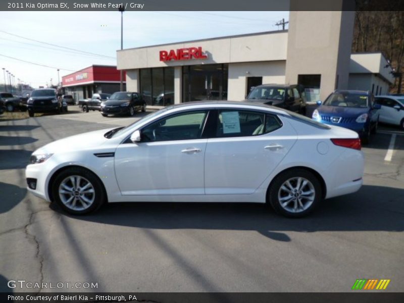 Snow White Pearl / Gray 2011 Kia Optima EX