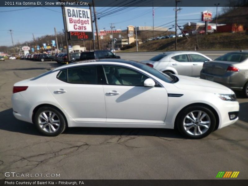 Snow White Pearl / Gray 2011 Kia Optima EX