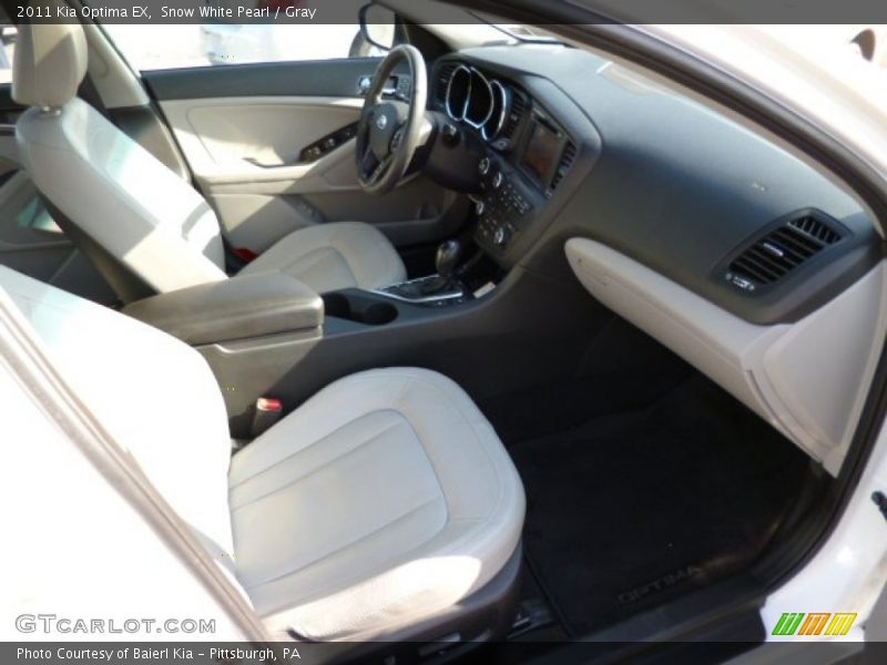 Snow White Pearl / Gray 2011 Kia Optima EX