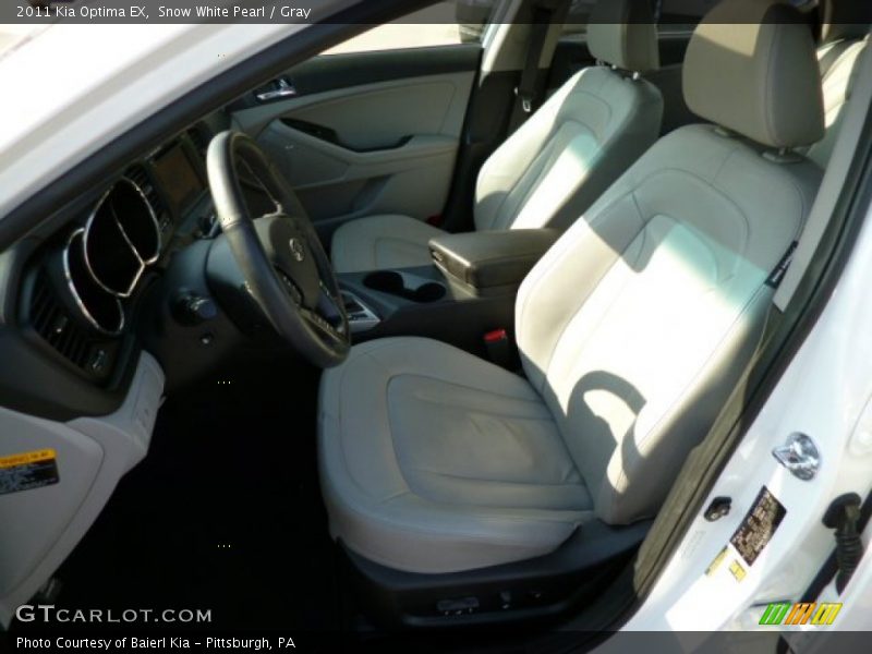 Snow White Pearl / Gray 2011 Kia Optima EX