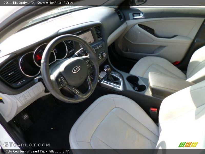 Snow White Pearl / Gray 2011 Kia Optima EX