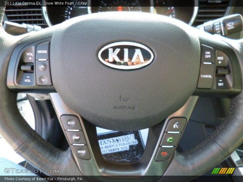 Snow White Pearl / Gray 2011 Kia Optima EX