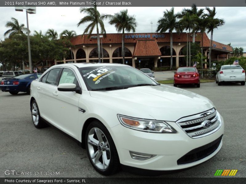 White Platinum Tri-Coat / Charcoal Black 2011 Ford Taurus SHO AWD