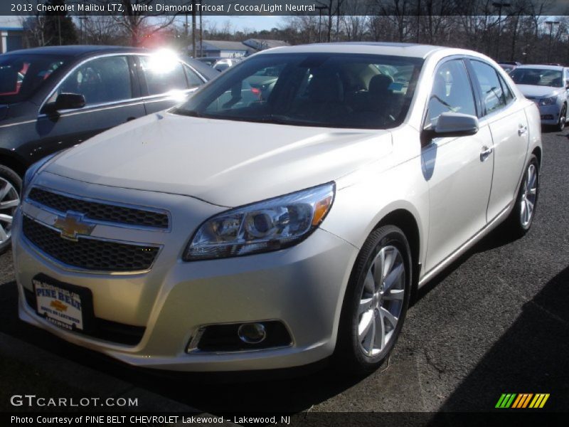 White Diamond Tricoat / Cocoa/Light Neutral 2013 Chevrolet Malibu LTZ