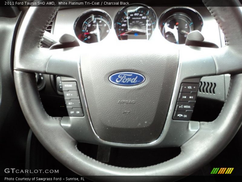 White Platinum Tri-Coat / Charcoal Black 2011 Ford Taurus SHO AWD
