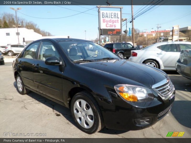 Ebony Black / Gray 2009 Kia Spectra EX Sedan