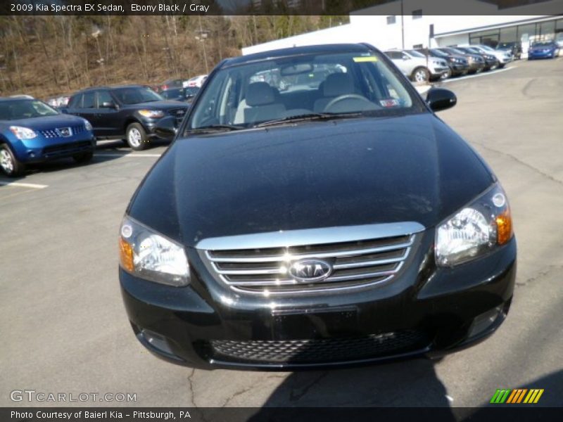 Ebony Black / Gray 2009 Kia Spectra EX Sedan