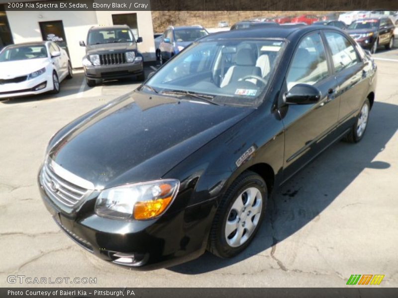 Ebony Black / Gray 2009 Kia Spectra EX Sedan