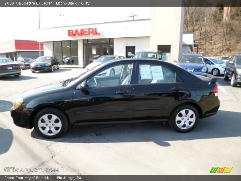 Ebony Black / Gray 2009 Kia Spectra EX Sedan