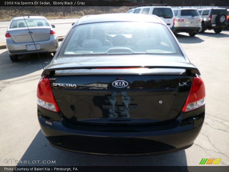 Ebony Black / Gray 2009 Kia Spectra EX Sedan