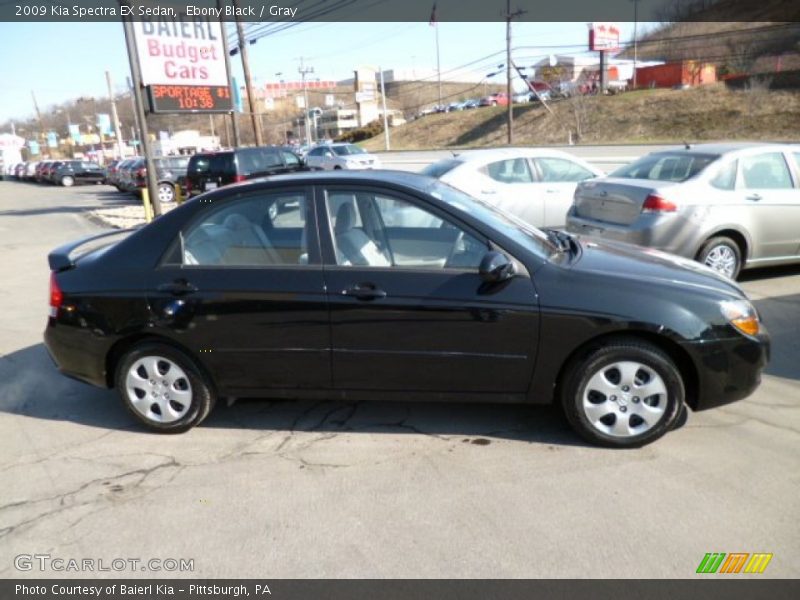 Ebony Black / Gray 2009 Kia Spectra EX Sedan