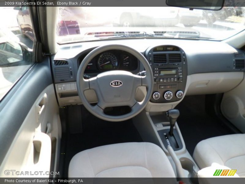 Ebony Black / Gray 2009 Kia Spectra EX Sedan