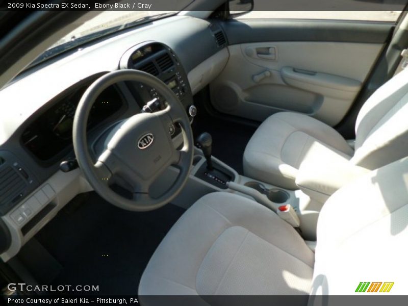 Ebony Black / Gray 2009 Kia Spectra EX Sedan