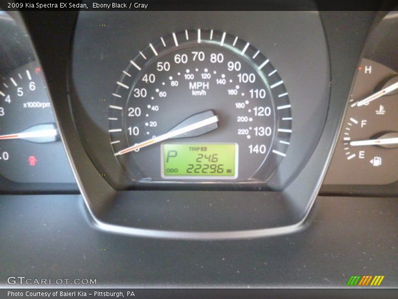 Ebony Black / Gray 2009 Kia Spectra EX Sedan
