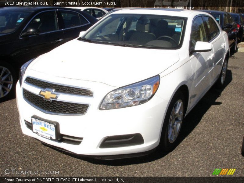 Summit White / Cocoa/Light Neutral 2013 Chevrolet Malibu LT