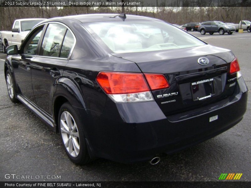 Deep Indigo Pearl / Warm Ivory Leather 2013 Subaru Legacy 2.5i Limited