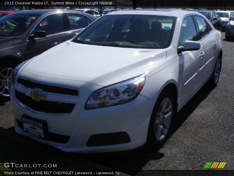 Summit White / Cocoa/Light Neutral 2013 Chevrolet Malibu LT