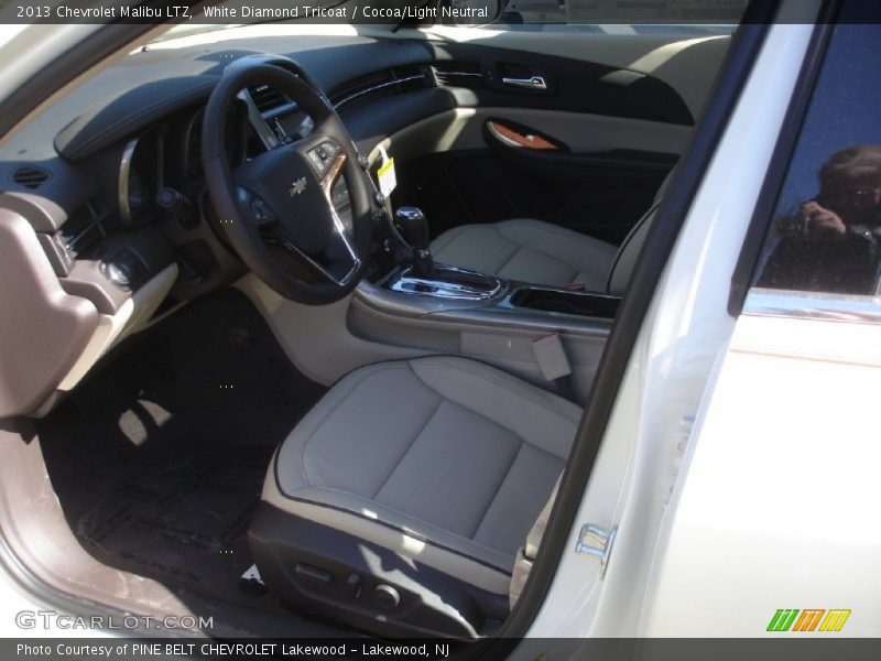 White Diamond Tricoat / Cocoa/Light Neutral 2013 Chevrolet Malibu LTZ