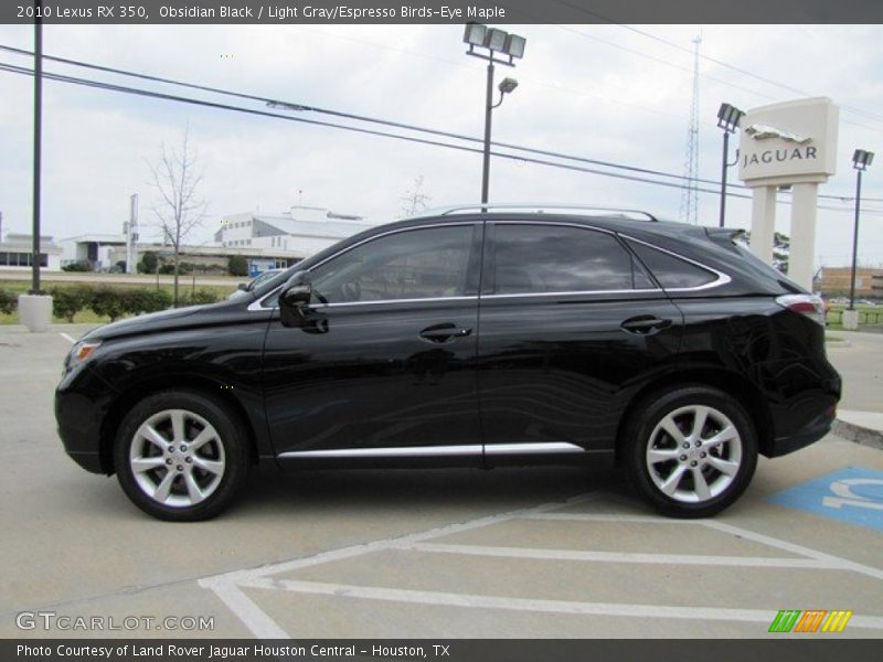 Obsidian Black / Light Gray/Espresso Birds-Eye Maple 2010 Lexus RX 350